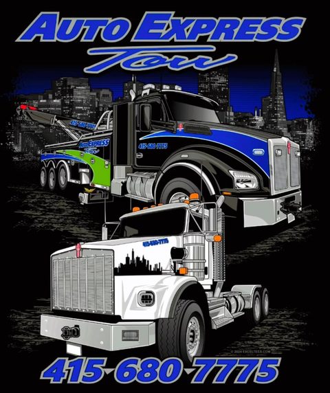 Auto Express Towing company website, custom built by Upshift Digital, Bay Area web design for local businesses